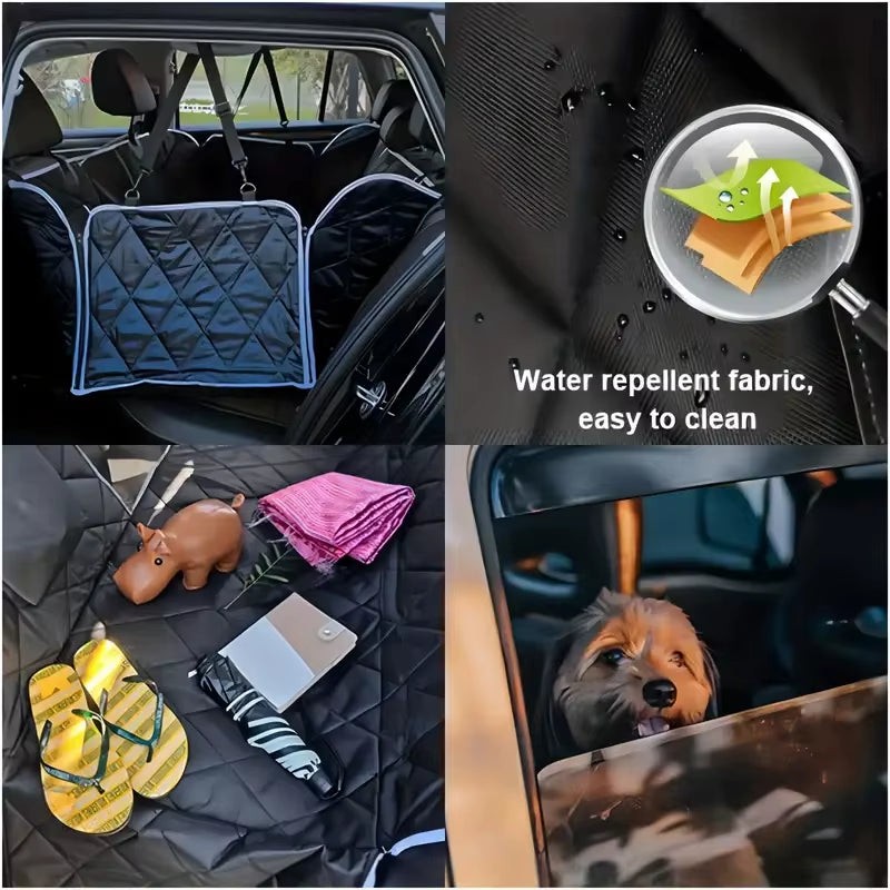 Universal Pet Car Seat Cover, Waterproof with Mesh Window and Storage Pocket, Durable Scratchproof Nonslip Dog Car Hammock
