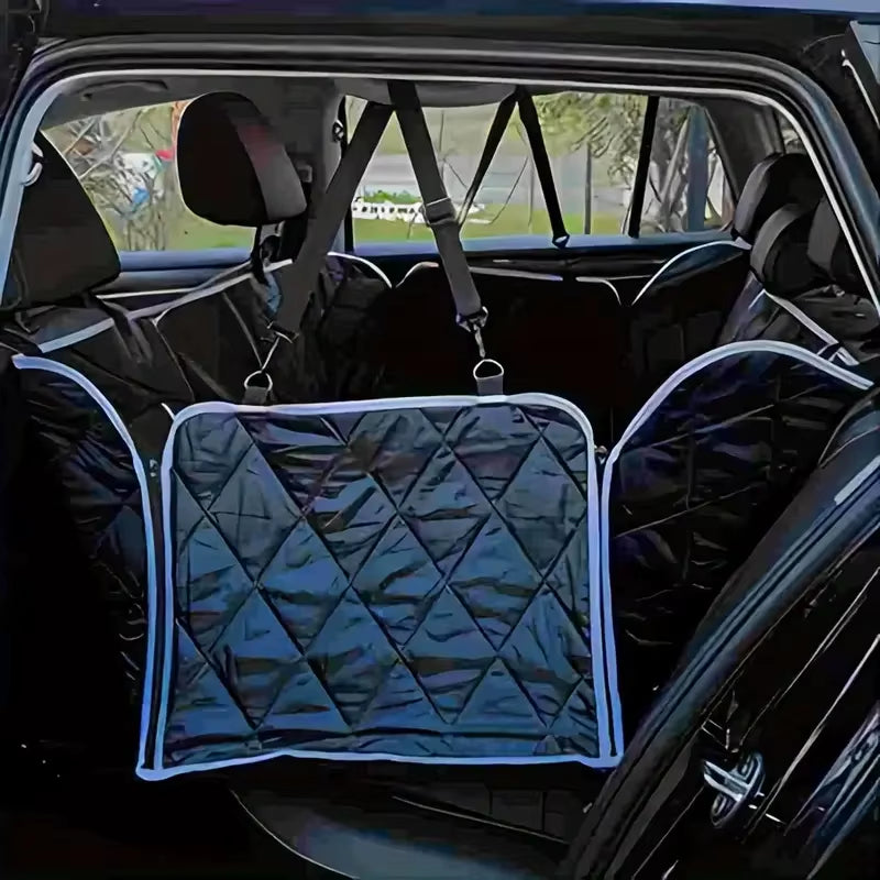 Universal Pet Car Seat Cover, Waterproof with Mesh Window and Storage Pocket, Durable Scratchproof Nonslip Dog Car Hammock